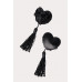 Пэстис Erolanta Lingerie Collection в форме сердец с розами и кисточками черные