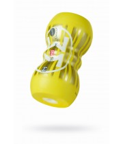 Мастурбатор нереалистичный, Smart Doubble, MensMax, TPE, желтый, 14,5 см
