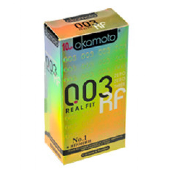 Презервативы Окамото 003 Real Fit №10  Супер тонкие особой облегающей формы -ШТ