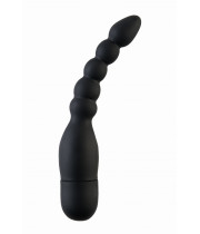 Вибратор анальный TOYFA Black&Red, 10 режимов вибрации, силиконовый, чёрный, 15,2 см