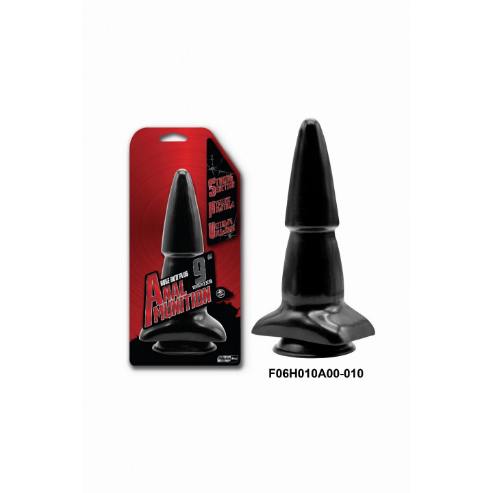 Анальная втулка NMC Anal Munition на присоске, черная, 23 см, ?5 см
