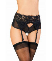 Эротические трусики-пояс Erolanta Lingerie Collection с высокой посадкой, черные (50-52)