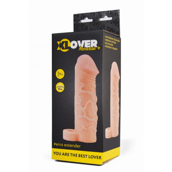 Насадка ToyFa XLover Increase+ для увеличения размера, реалистичная, с кольцом, 17 см