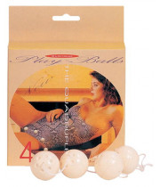 Вагинальные шарики Dream Toys, ABS пластик, белые, 4 шт, ?3,5 см
